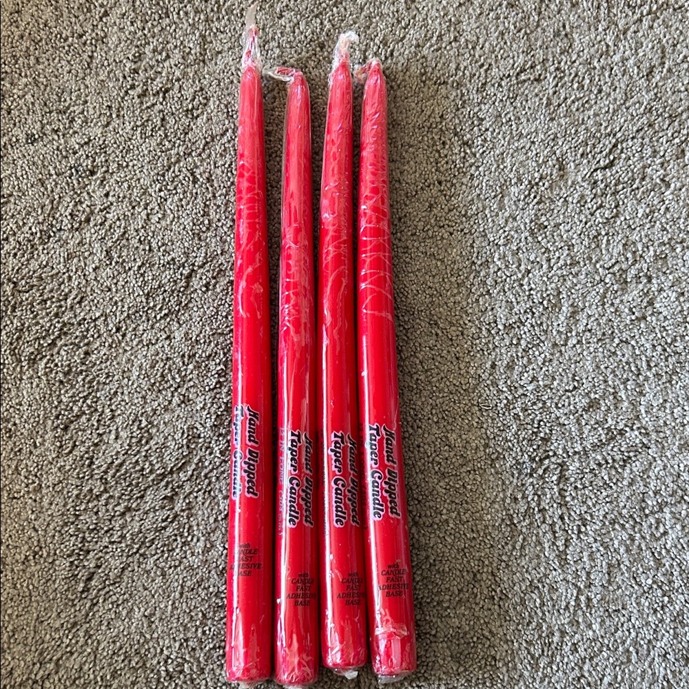 Candle-Lite Red Taper Candles - Hand Dipped